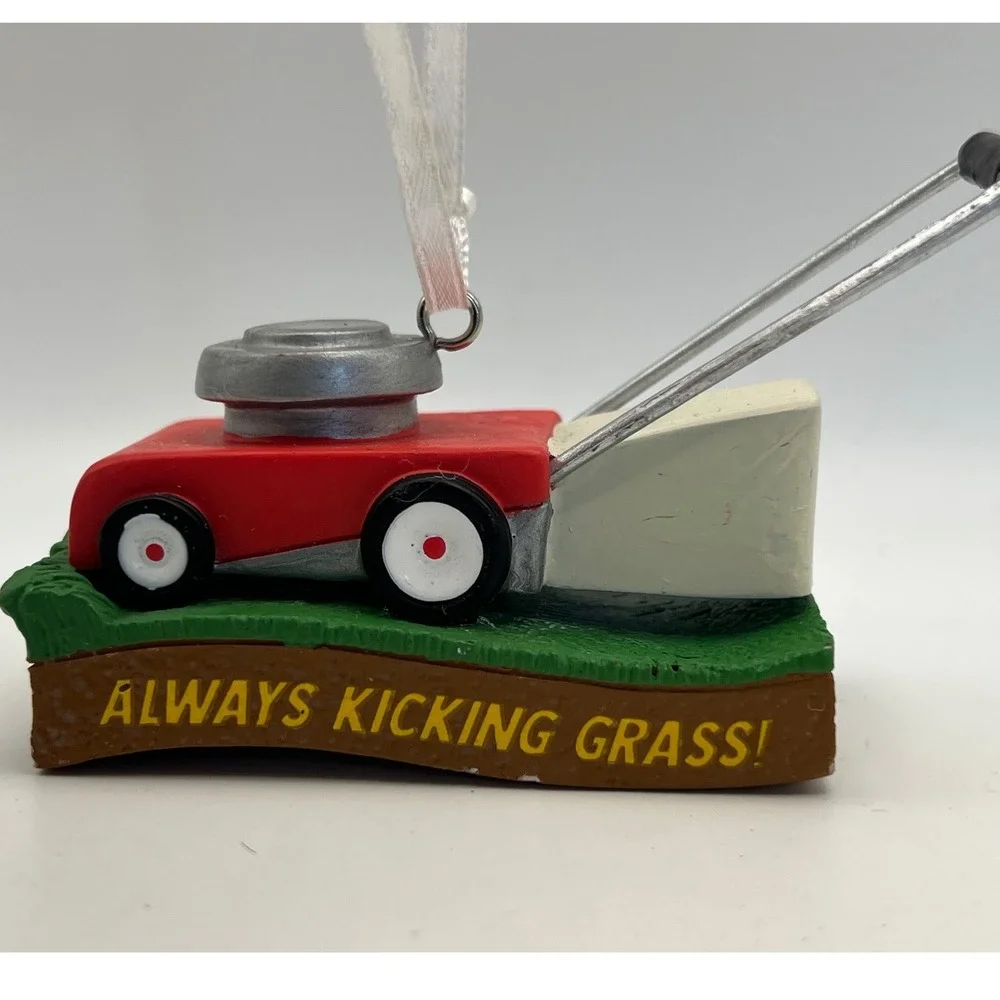 Hallmark Always Kicking Grass Lawnmower Ornament Christmas Dad Jokes